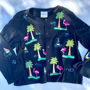 Vintage Michael Simon Flamingo Cardigan, S